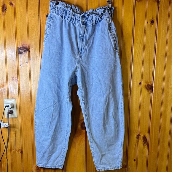 Zara Light Blue Barrel Leg Jeans - Picture 1 of 4